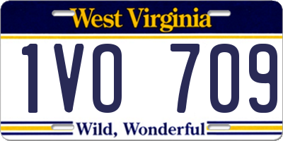 WV license plate 1VO709