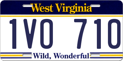 WV license plate 1VO710