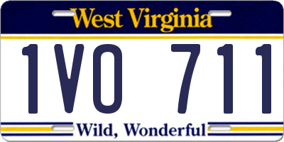 WV license plate 1VO711