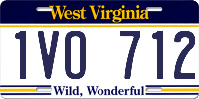 WV license plate 1VO712