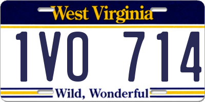 WV license plate 1VO714