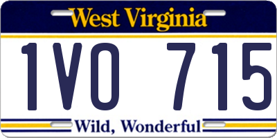 WV license plate 1VO715