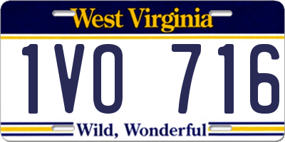 WV license plate 1VO716