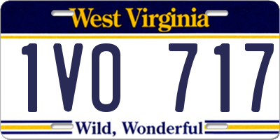 WV license plate 1VO717