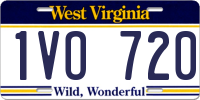 WV license plate 1VO720