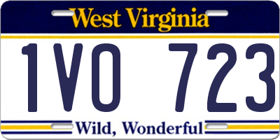 WV license plate 1VO723
