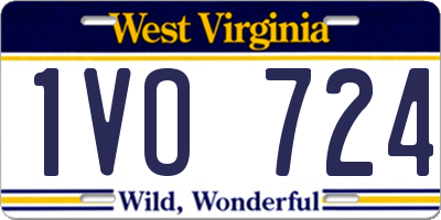 WV license plate 1VO724
