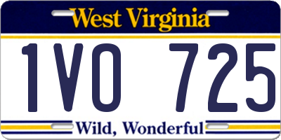 WV license plate 1VO725