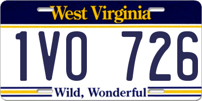 WV license plate 1VO726