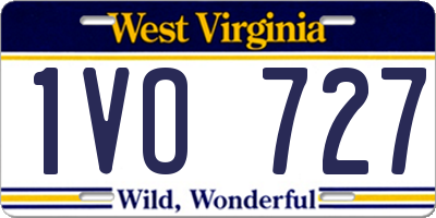 WV license plate 1VO727