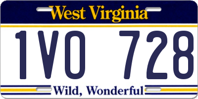 WV license plate 1VO728