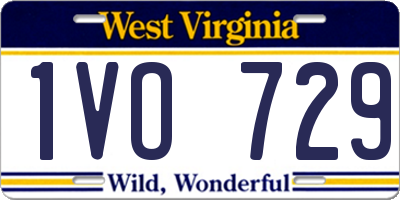 WV license plate 1VO729