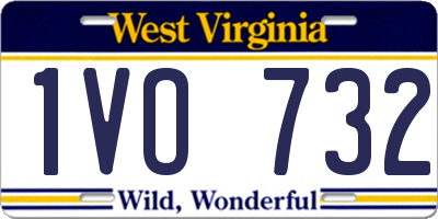WV license plate 1VO732