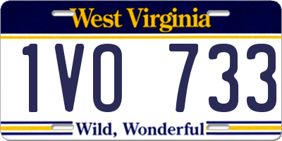 WV license plate 1VO733