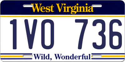 WV license plate 1VO736