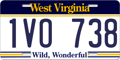 WV license plate 1VO738