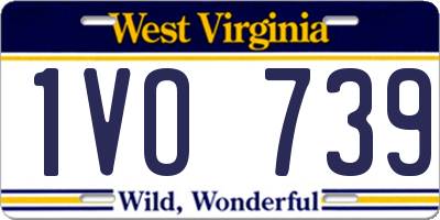 WV license plate 1VO739
