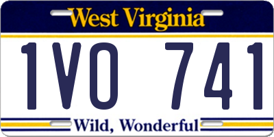 WV license plate 1VO741