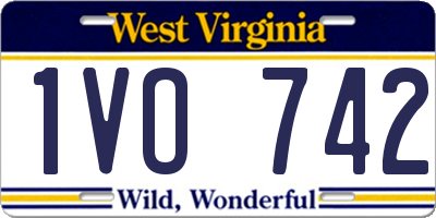 WV license plate 1VO742