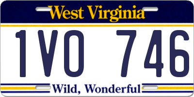 WV license plate 1VO746