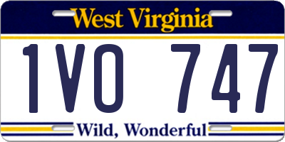 WV license plate 1VO747