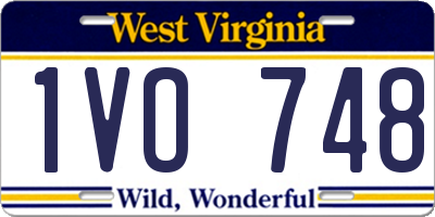 WV license plate 1VO748