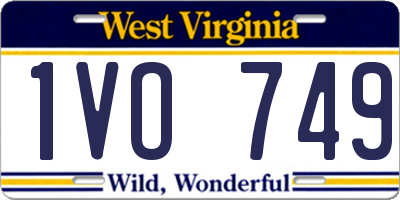 WV license plate 1VO749