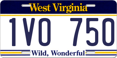 WV license plate 1VO750