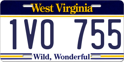 WV license plate 1VO755