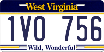 WV license plate 1VO756