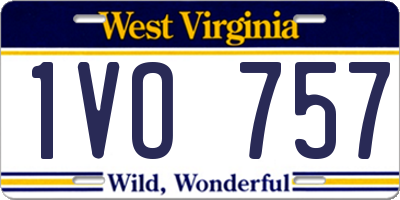WV license plate 1VO757