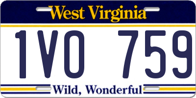 WV license plate 1VO759