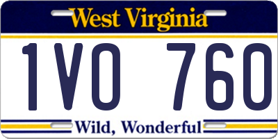 WV license plate 1VO760