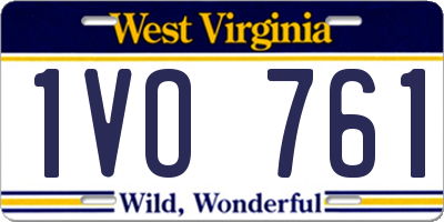 WV license plate 1VO761