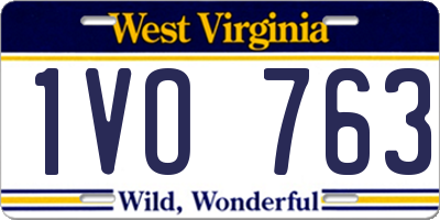 WV license plate 1VO763
