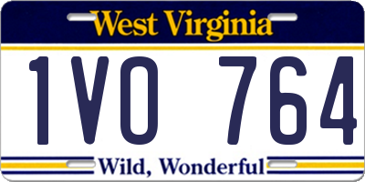 WV license plate 1VO764