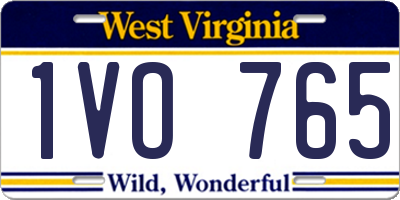 WV license plate 1VO765