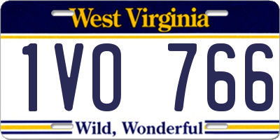 WV license plate 1VO766