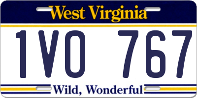 WV license plate 1VO767