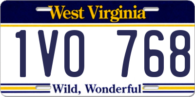 WV license plate 1VO768