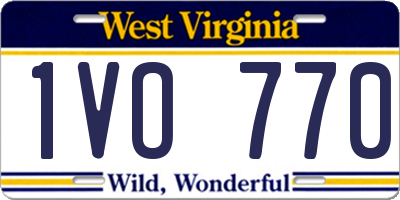 WV license plate 1VO770