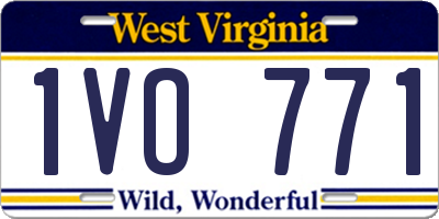 WV license plate 1VO771