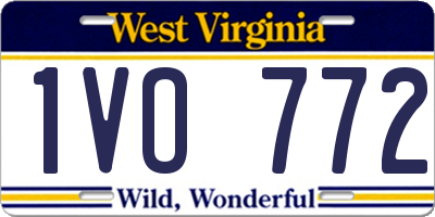 WV license plate 1VO772