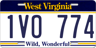 WV license plate 1VO774