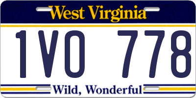 WV license plate 1VO778