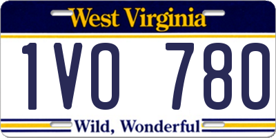 WV license plate 1VO780