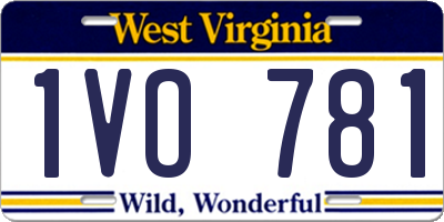 WV license plate 1VO781