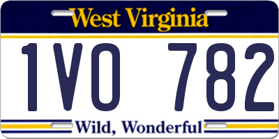 WV license plate 1VO782