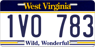 WV license plate 1VO783