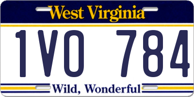 WV license plate 1VO784